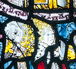Medival stained glass fragments