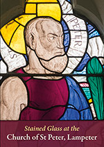Cover of Stained Glass at the Church of St Peter Lampeter, with detail of St Peter by Wilhelmina Geddes.