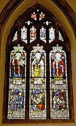 Stained glass window at Llandaff Cathedral.