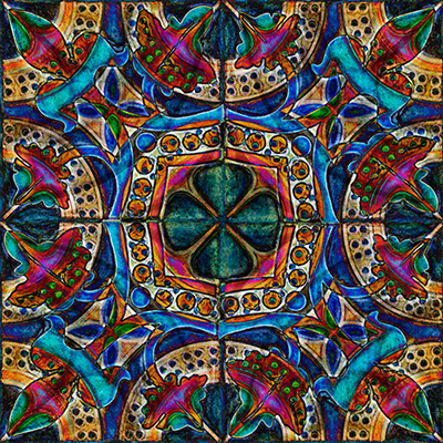 Strata Florida tiles, digital image by Martin Crampin.